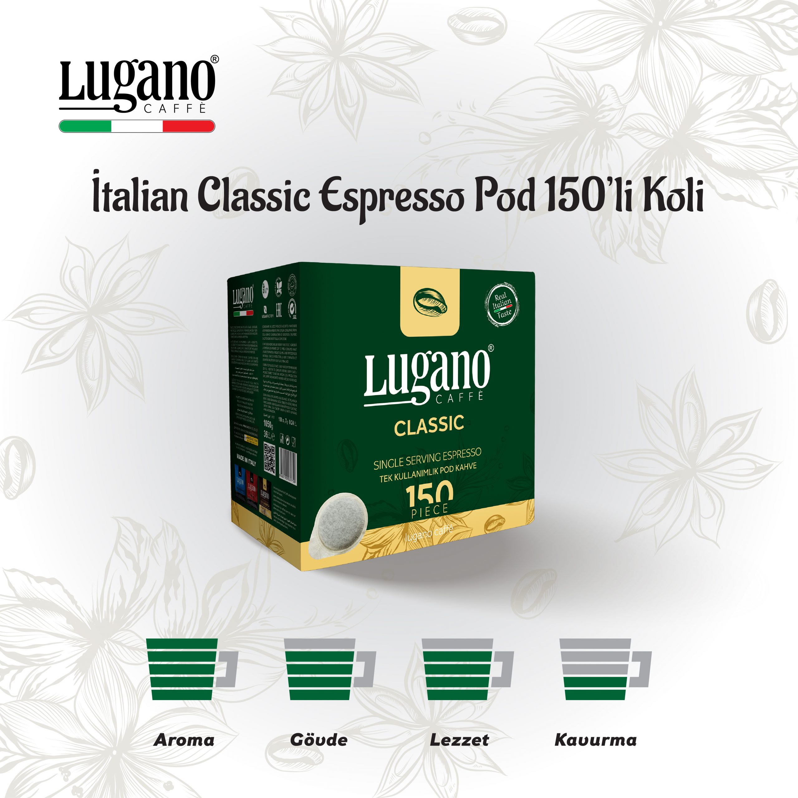 Lugano Classic Espresso Pod 150'li Koli